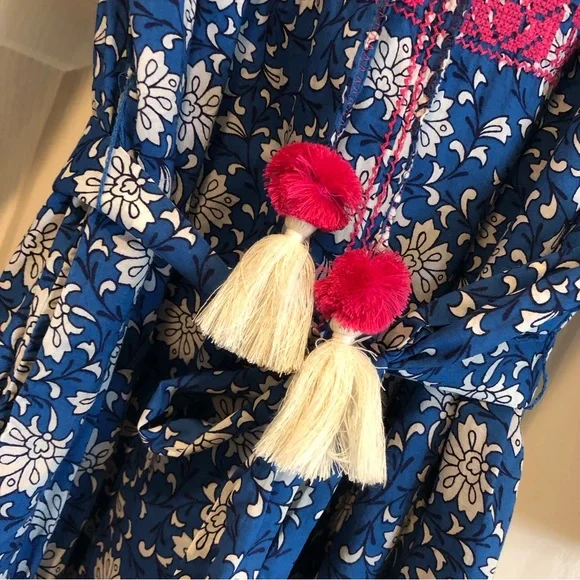 NWT J Crew Dress Boho Belted Tunic Dress in Night Sky block print XS AP194 - Picture 6 of 8